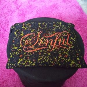 Sinful Affiction black lace overlay wristlet
